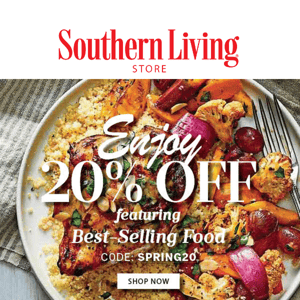 Save 20% off on food favorites with code: SPRING20