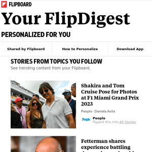 What's new on Flipboard: Stories from Entertainment, U.S. Politics, Technology and more