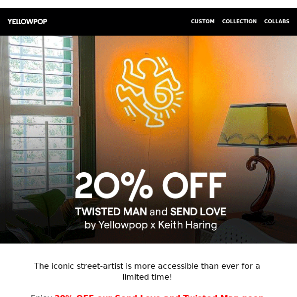 20% OFF Keith Haring neons! 😱⏳