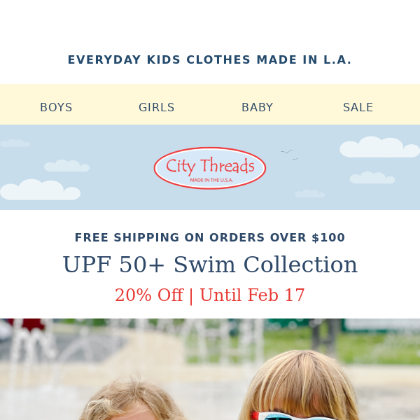 City Threads All Our Swim Collection Is UPF 50+ & Is Now On Sale!