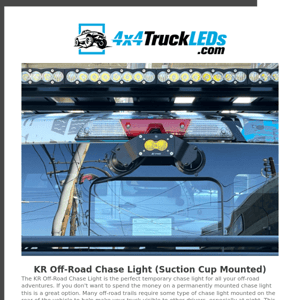 Baja Designs Chase Light (Suction Cup Mounted) Kit w/KR Off-Road Brackets 