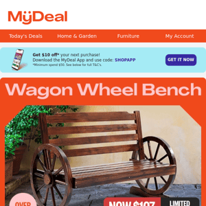 It's Back! The Wagon Wheel Bench ❤️