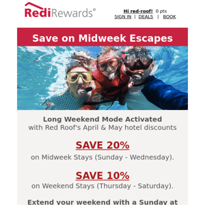 Whoa Red Roof, Don't Miss on these Midweek Savings