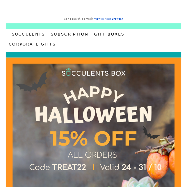 Get a spooky succulent Halloween with 15% off all orders!