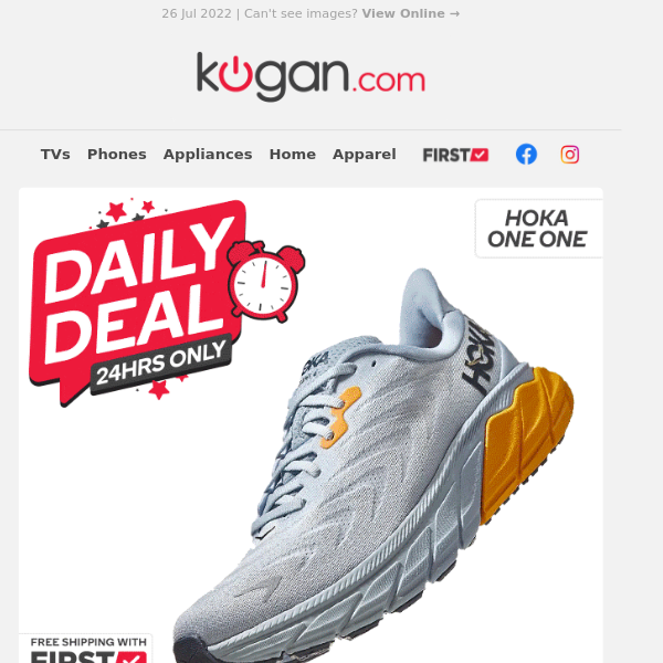 Daily Deal: Hoka One One Arahi 6 Running Shoes $169.99 (Rising to $199.99 Tonight) - Beat the Clock, 24HRS Only!