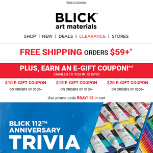Play Blick Anniversary Trivia for a chance to WIN! 🎉