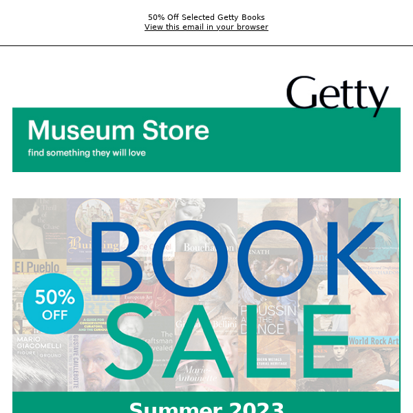 Final Day: 50% Off Selected Getty Books