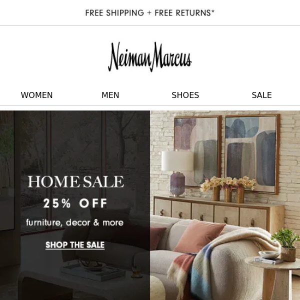 Ends soon: 25% off furniture, decor & more