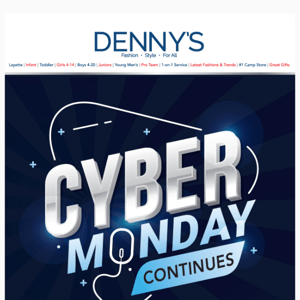 Cyber Monday Continues, Shop Online Now!