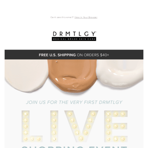 Join the first ever DRMTLGY Live Shopping Event!