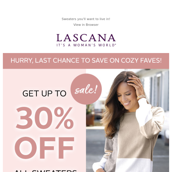 Today only, 30% off cozy sweaters! - Lascana