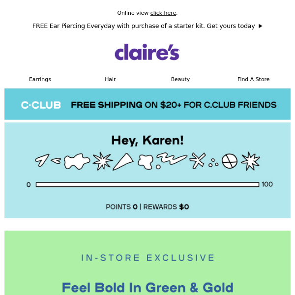 Claire's Europe, Buy 3 Get 3 Free savings are in-store!