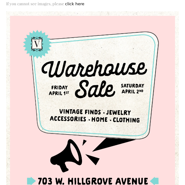 VC WAREHOUSE SALE Starts Today