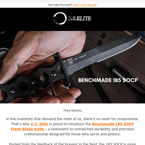 Unleash the Elite Warrior Within: Meet the Benchmade 185 SOCP