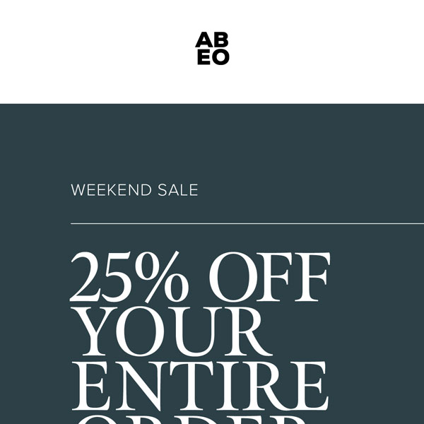 25% off sitewide!