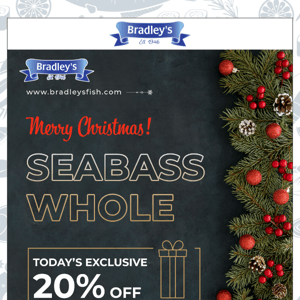 20% Off Seabass Whole - One day only!🎁🎄💙🐟