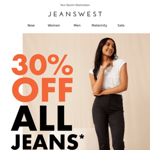 Limited Time: 30% Off All Jeans