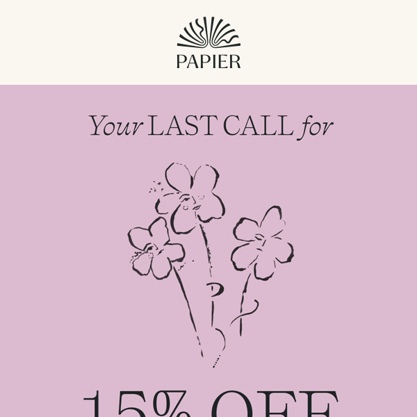 Last chance for 15% off journals