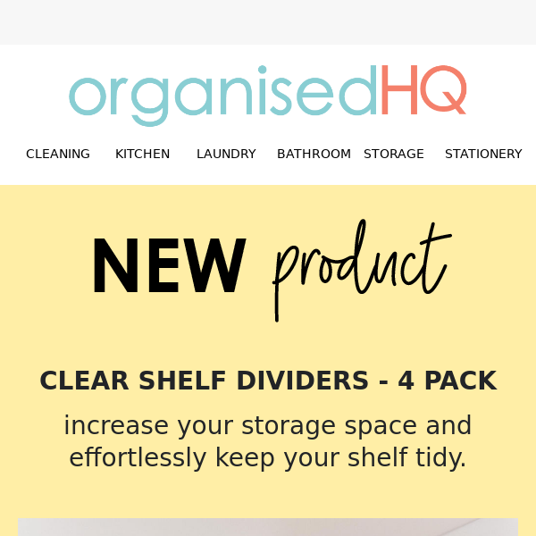 📣 Introducing: Our Clear Shelf Dividers
