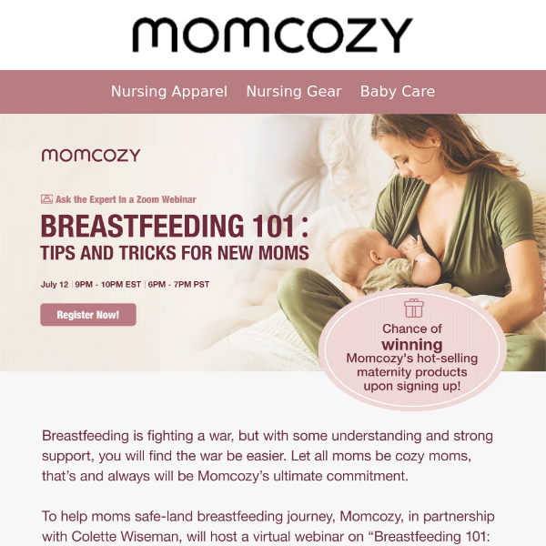 You're invited! Breastfeeding 101 Virtual Webinar. - Momcozy