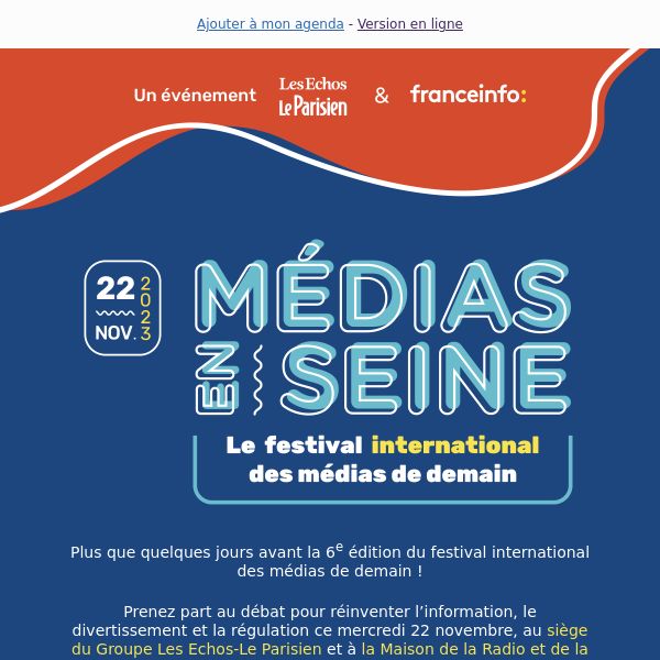 Médias en Seine : serez-vous des nôtres ce mercredi ?