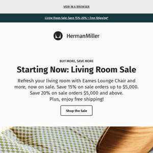 Starting now: Living Room Sale