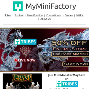 50% off EVERYTHING Mini Monster Mayhem! 🐲