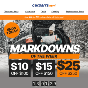 Latest Markdowns: Up to $25 OFF on 2004 Chevrolet Tahoe Parts & More