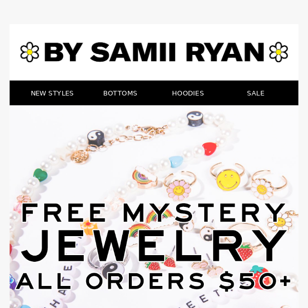 Happy Hour: FREE jewelry with orders $50+