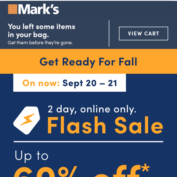 Flash Sale final day! Up to 60% off
