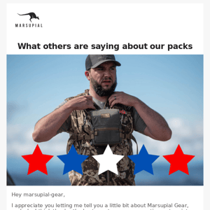 What others are saying about our packs...