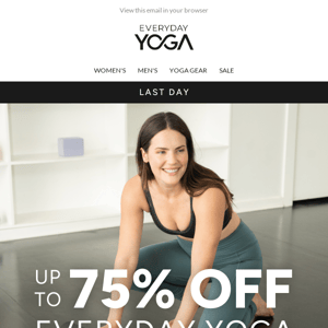 Last Day: Up to 75% off Yoga Apparel + Gear