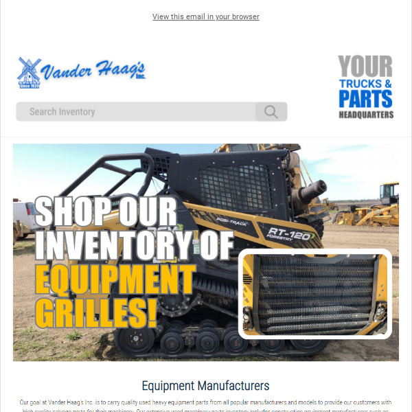 Shop our inventory of Equipment Grilles!