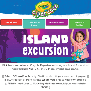 Visit today for Island Excursion activities