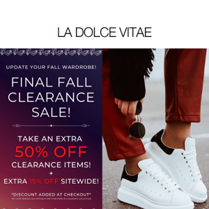 🍂Don't Miss An Extra 50% Off All Clearance Items!