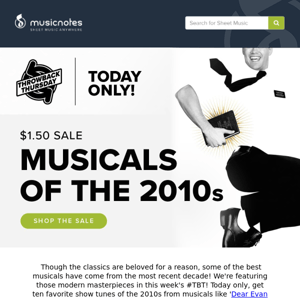 $1.50 Songs from Musicals of the 2010s!