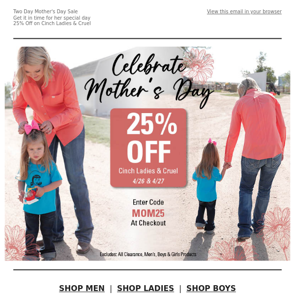 Celebrate MOM With 25% Off 💐