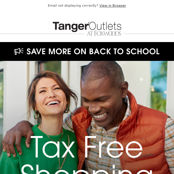 Save More with Tax Free Shopping!