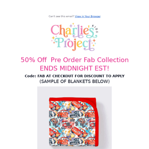 50% Off New Character Blankets Release ENDS TODAY!