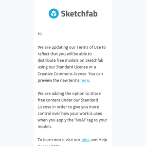Expanded Standard License & Upcoming Changes to Sketchfab’s Terms of Use