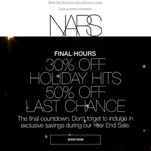 Last call: 30% off holiday. 50% off Last Chance.