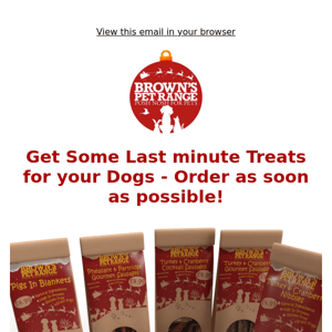 Order now for your dogs Sausages to arrive before Christmas!