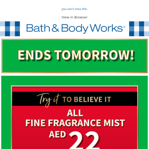 *ahem* AED 22 Fragrance Mists ends tomorrow!
