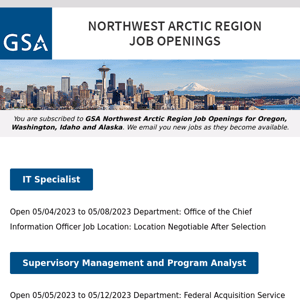 New/Current Job Opportunities in the GSA Northwest Arctic Region