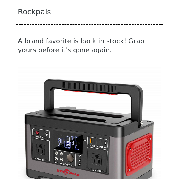 24 Hours Offer-Save $160 To Get Rockpals 500W/520WH Portable Power Station