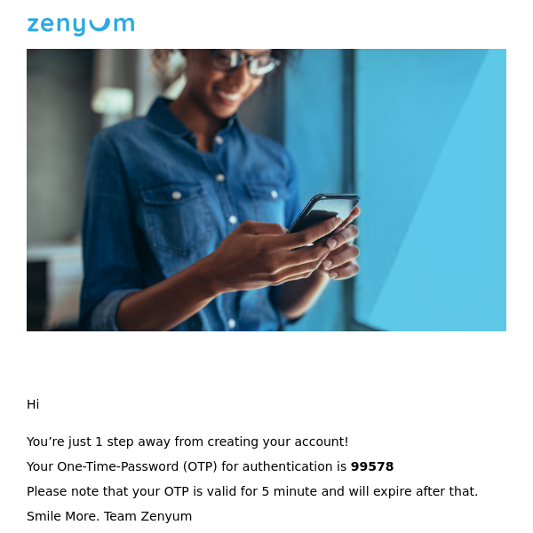 Your Zenyum Account OTP