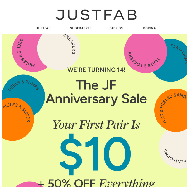 1st Pair for $10 + 50% Off Everything Else!