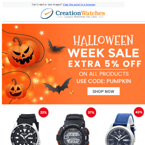 Halloween Week Sale - Extra 5% Off On Everything!!🎃