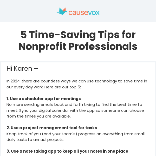 5 Time-Saving Tips for Nonprofit Professionals