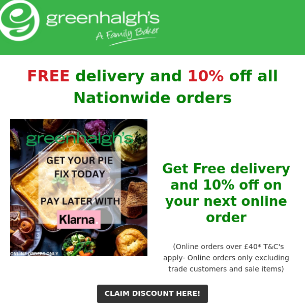 Satisfy your cravings with FREE delivery and 10% off